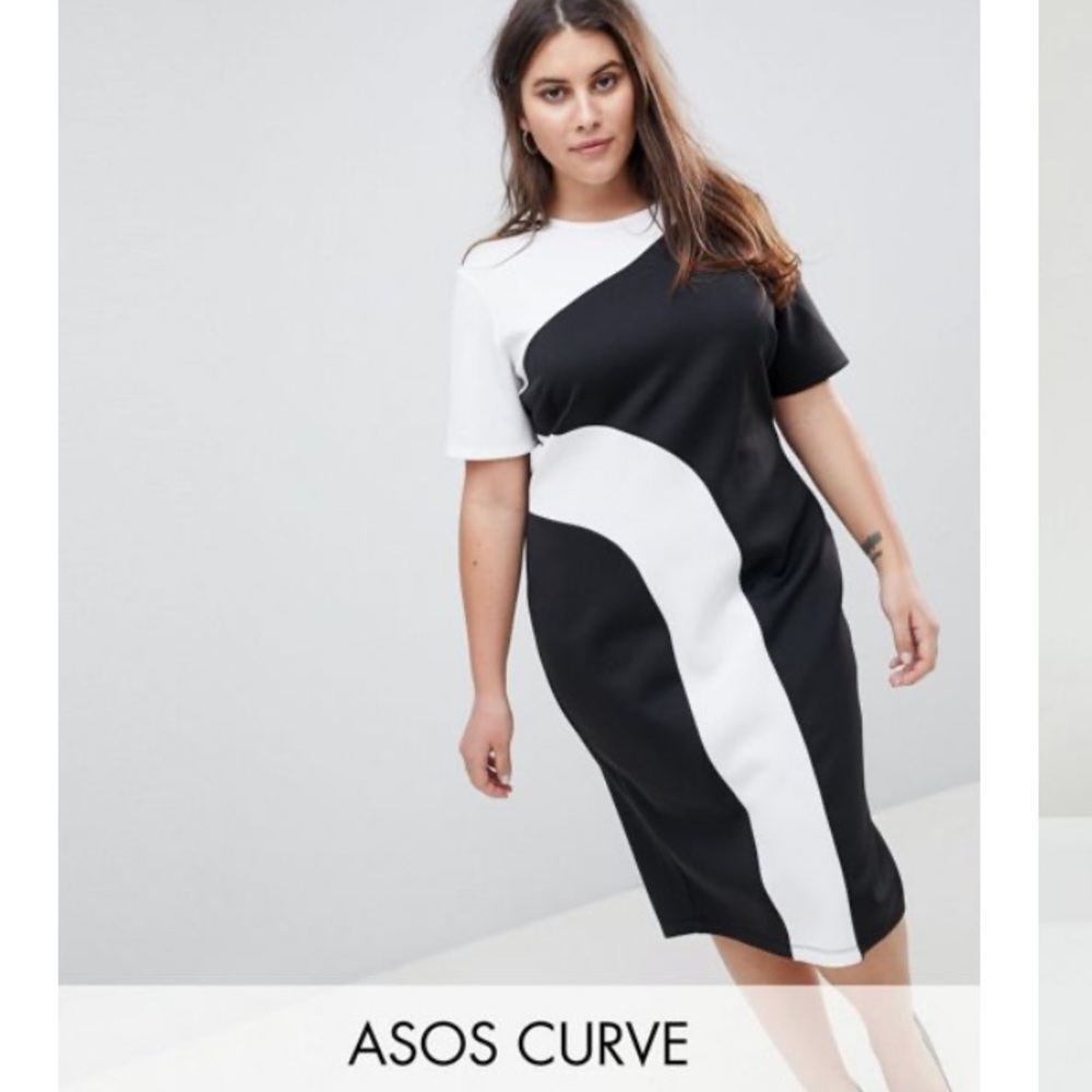 ASOS Curve black & white Dress 👗 NWT